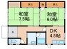 土井貸家 2DKの間取り