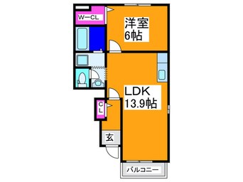 間取図 ﾗﾌﾚｼ-ﾙﾒｿﾞﾝ宮崎Ⅲ