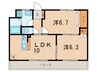 サンクラッソ垂水五色山 2LDKの間取り