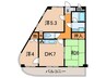 ブル－メ－ル松江 3DKの間取り