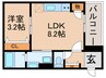 アート千里山月が丘 1LDKの間取り