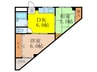 第６マンション 2DKの間取り