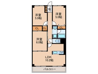 間取図 サンパティ－ク昆陽