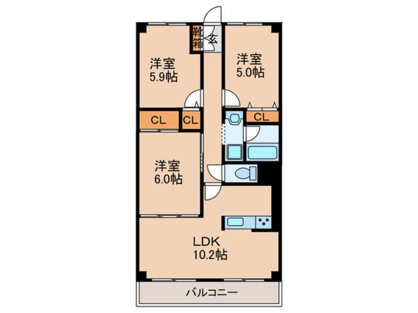 間取図 サンパティ－ク昆陽