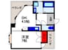 キオズ豊中１番館 1DKの間取り