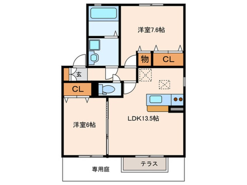 間取図 クレ－ルコ－ト