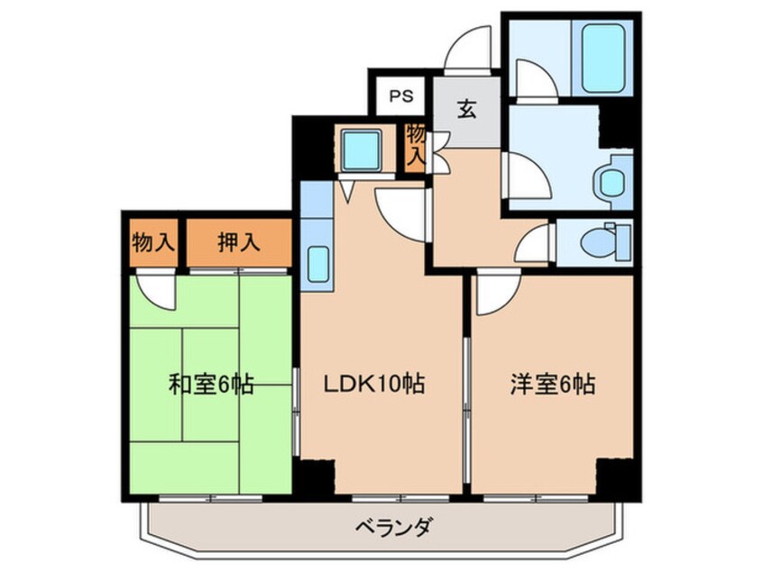 間取図 タイホウハイツ河堀口