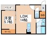 クレア法善寺 1LDKの間取り