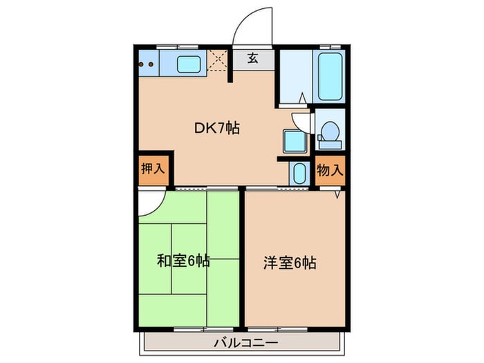 間取り図 サンハイム伊勢Ｂ