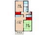 プランドール南花屋敷 2LDKの間取り