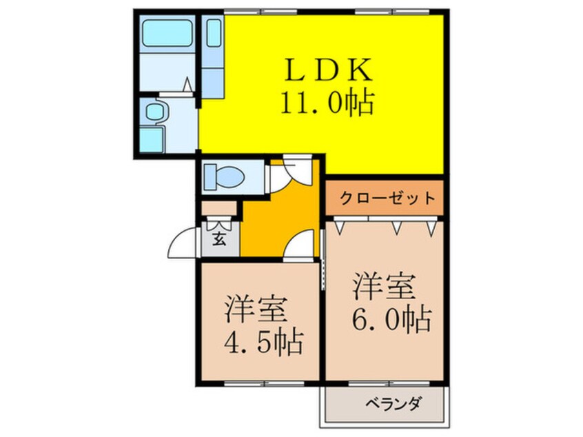 間取図 ﾋﾟﾈｽﾀｳﾝA棟