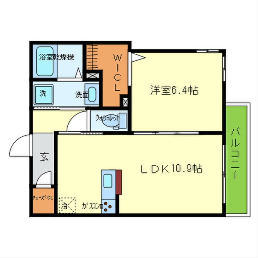 間取図 ｼｬｰﾒｿﾞﾝｵｰｸ