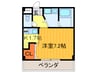 カインド高井田 1Kの間取り