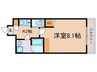 仮）Gladvis二条式部 1Kの間取り