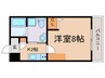 仮）Gladvis二条式部 1Kの間取り