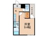 フジパレス今川駅東Ⅴ番館 1Kの間取り