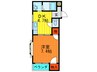 シャンテ北館 1DKの間取り