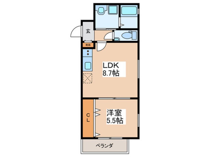 間取図 Ｌａｖｉｅ　ｌｉｂｒｅ－Ｋ