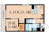 アイル京都山科 1LDKの間取り