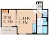 D porta sole 1LDKの間取り