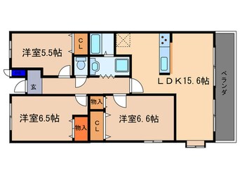 間取図 エクレ－ル西井