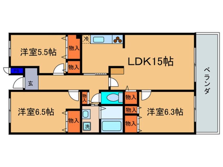 間取図 エクレ－ル西井