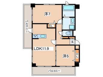 間取図 プリ・メゾン石橋（503）