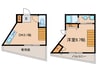 木津屋橋レジデンス 1DKの間取り