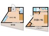 木津屋橋レジデンス 1DKの間取り