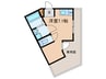木津屋橋レジデンス 1Rの間取り