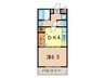 サンオ－シャン 1DKの間取り