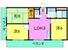 シャトーﾑｶﾃﾞﾔ 3LDKの間取り