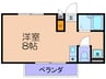 グロ－リ－ハイツ山本 1Rの間取り