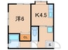 シャトリエ 1Kの間取り