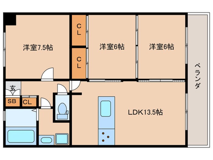 間取り図 第３４長栄ヴィラ大成さが