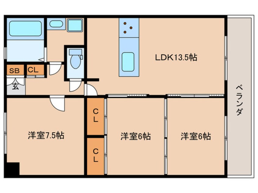 間取図 第３４長栄ヴィラ大成さが