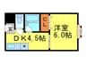 ハイツ岸本 1DKの間取り