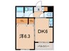 スクーデリア西宮 1DKの間取り
