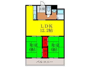 間取図 コーポ三矢（201）