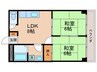 ルーインズ戸倉 2LDKの間取り