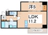 レインボー四天王寺 1LDKの間取り