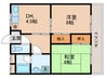 ハイツ奥谷 2DKの間取り