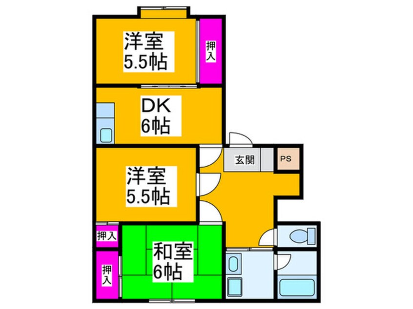 間取図 エクレール大美野