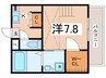 ブリリオ田辺 1Kの間取り