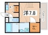 ブリリオ田辺 1Kの間取り