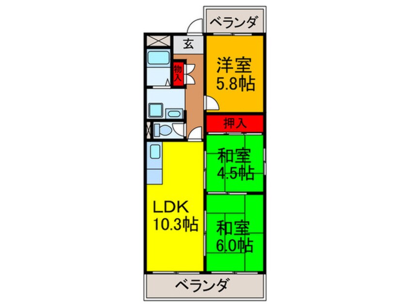 間取図 香里ヶ丘Ⅱ番館