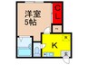 コテージ曽根 1Kの間取り