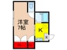 コテージ曽根 1Kの間取り