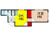 コテージ曽根 1DKの間取り