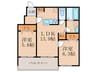 MOCXION桃山 2LDKの間取り